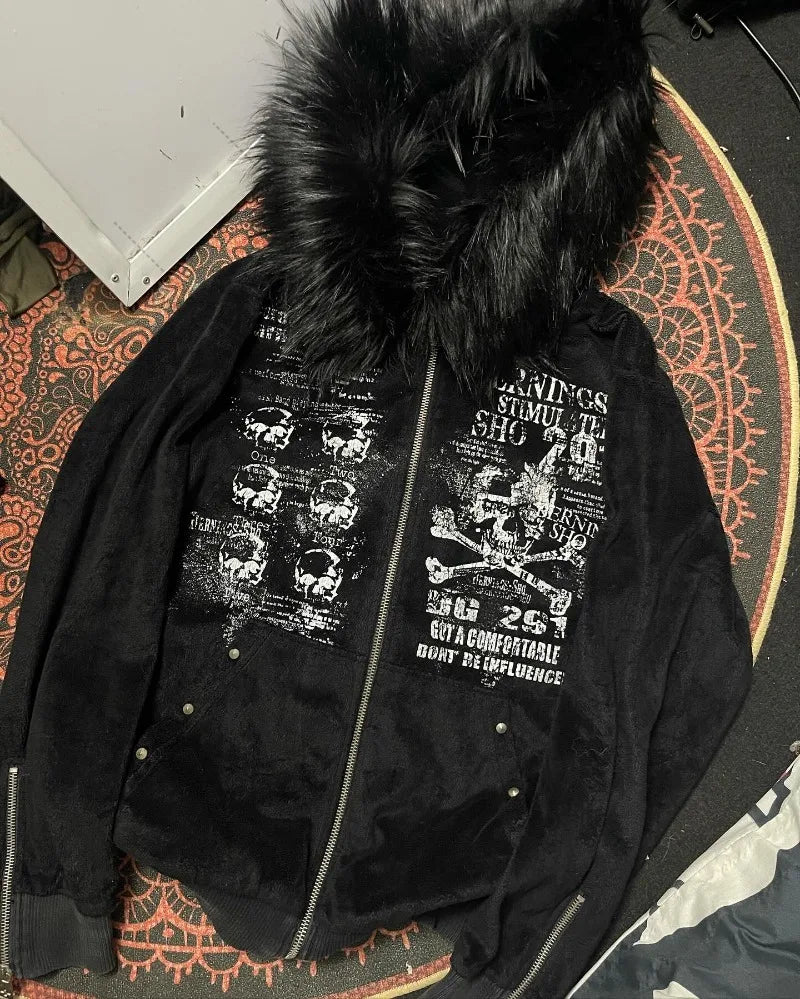 Fur Collar Zipper Hoodie