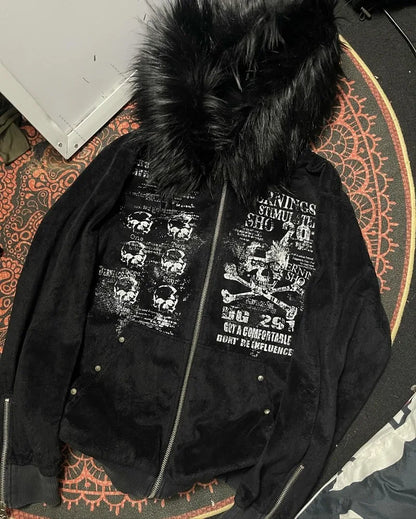 Fur Collar Zipper Hoodie