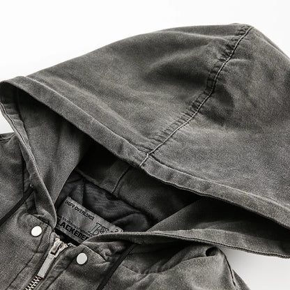 Denim Padded Hooded Jacket