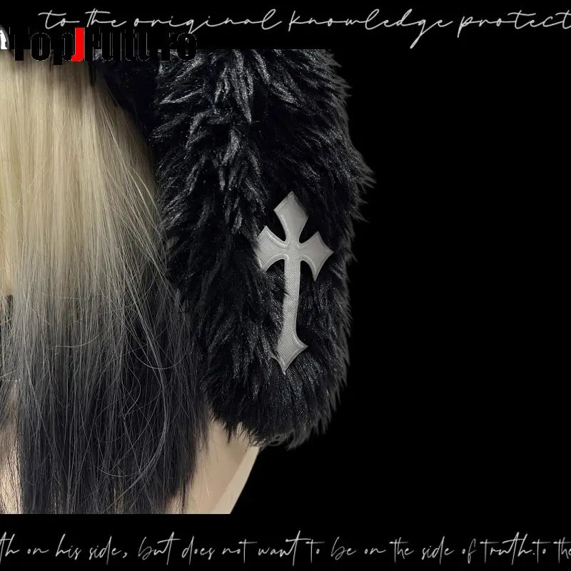 Fluffy Rabbit Ear Gothic Hat
