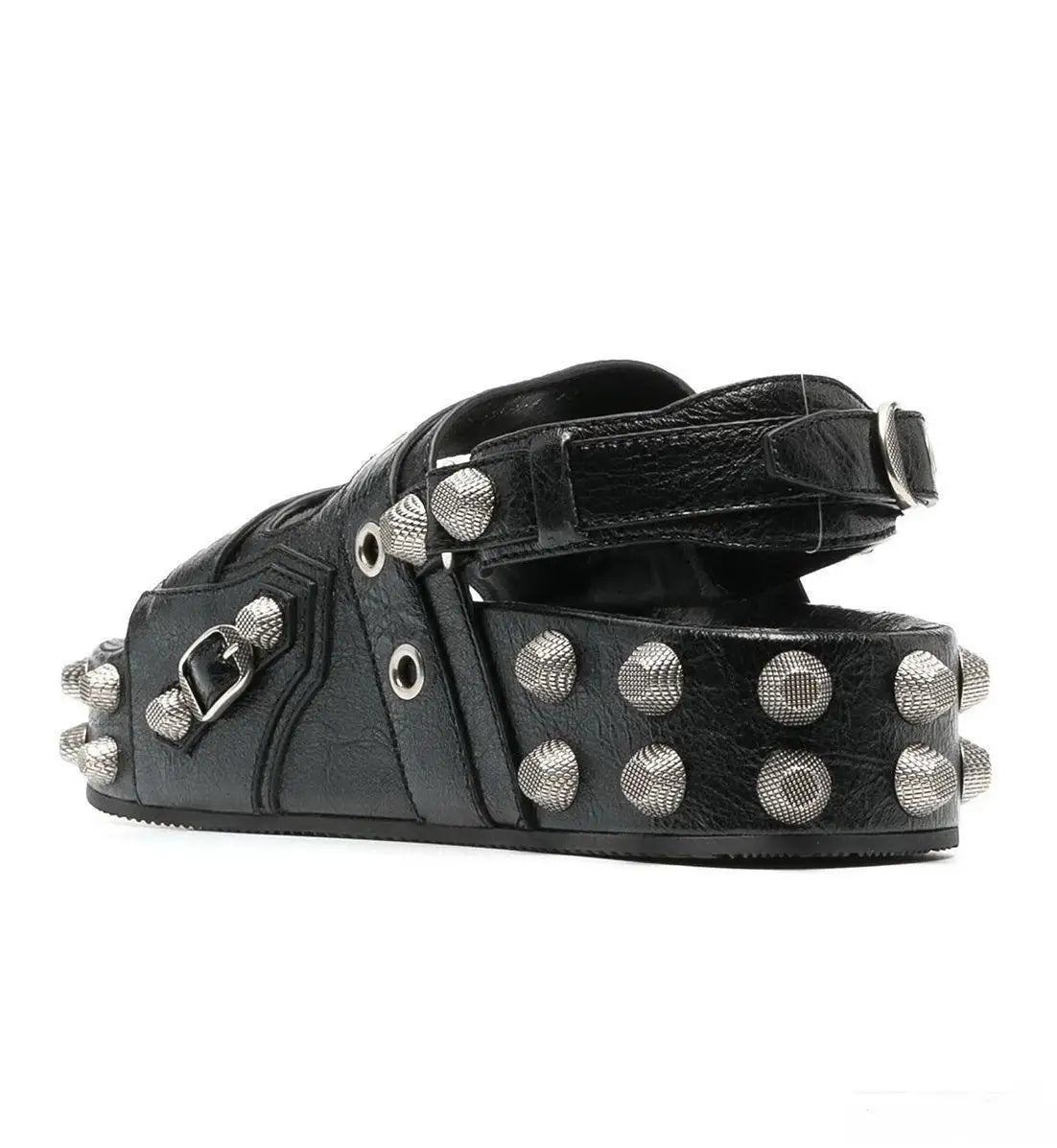 Rivet Buckle Strap Hollow Sandals - PWM