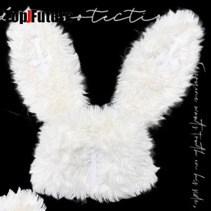 Fluffy Rabbit Ear Gothic Hat