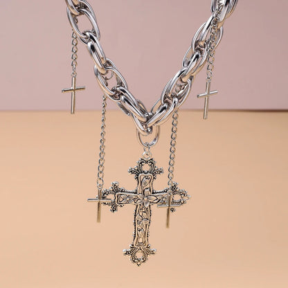Cross Choker Pendant Necklaces