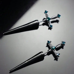 Zircon Gothic Cross Earring - PWM