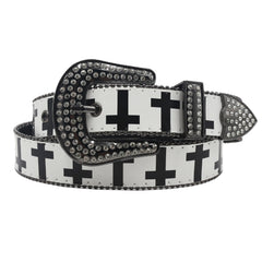 Cross Pattern Rhinestone Belt - PWM