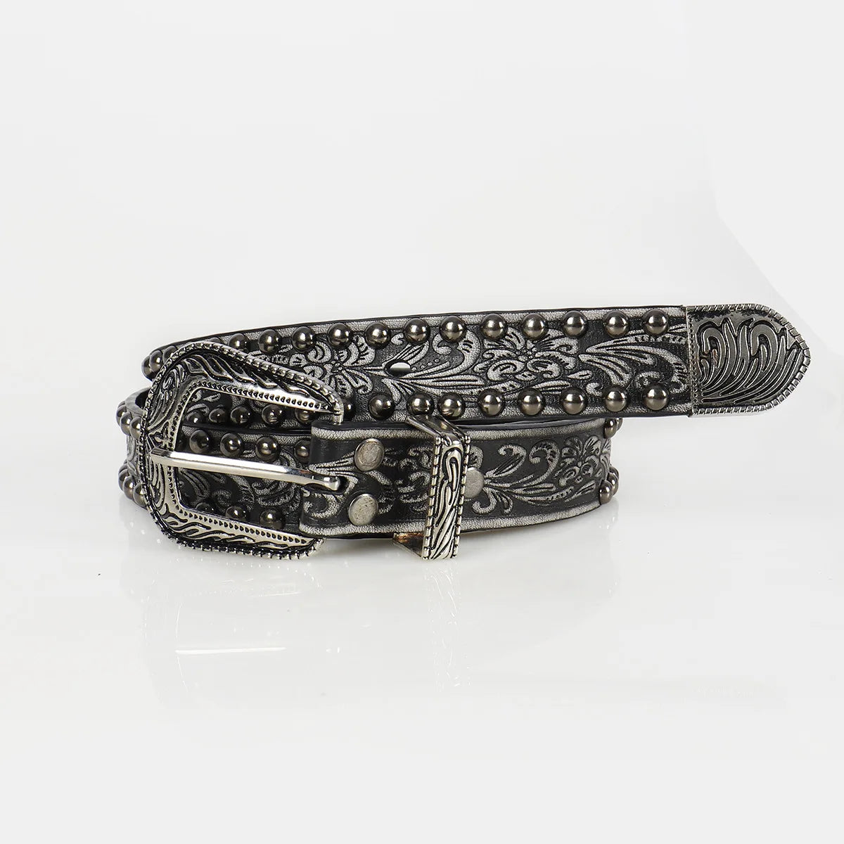 Paisley Pattern Studs Belt - PWM