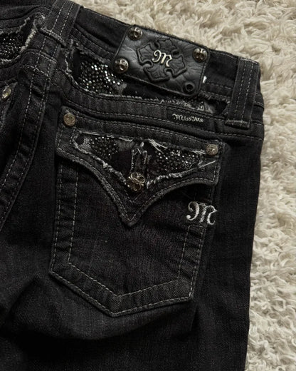 Washed Distressed Black Jeans