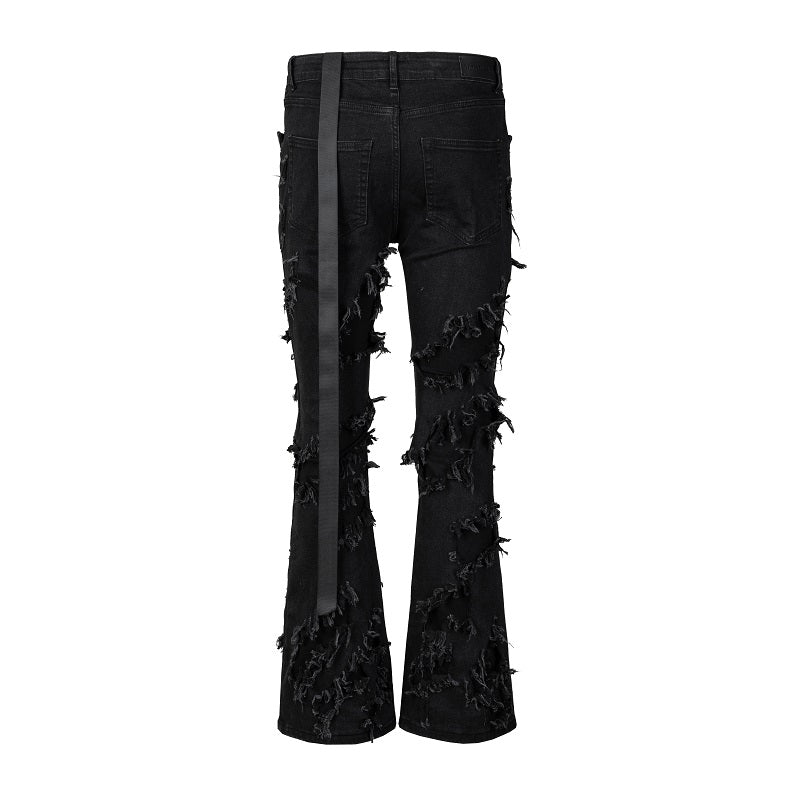 Damage Ripped Flare Jeans