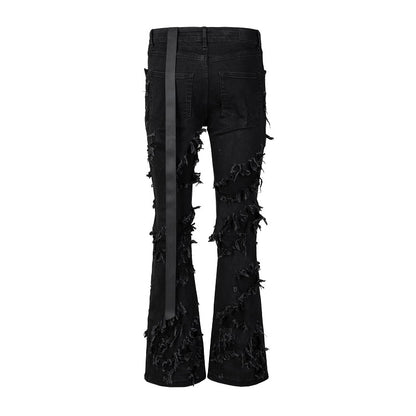 Damage Ripped Flare Jeans