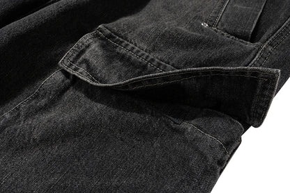 Drawstring Cargo Baggy Denim