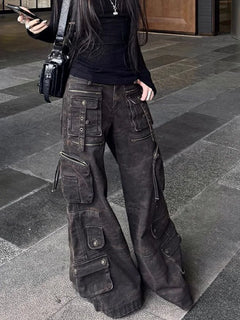 Black Cargo Baggy Jeans - PWM