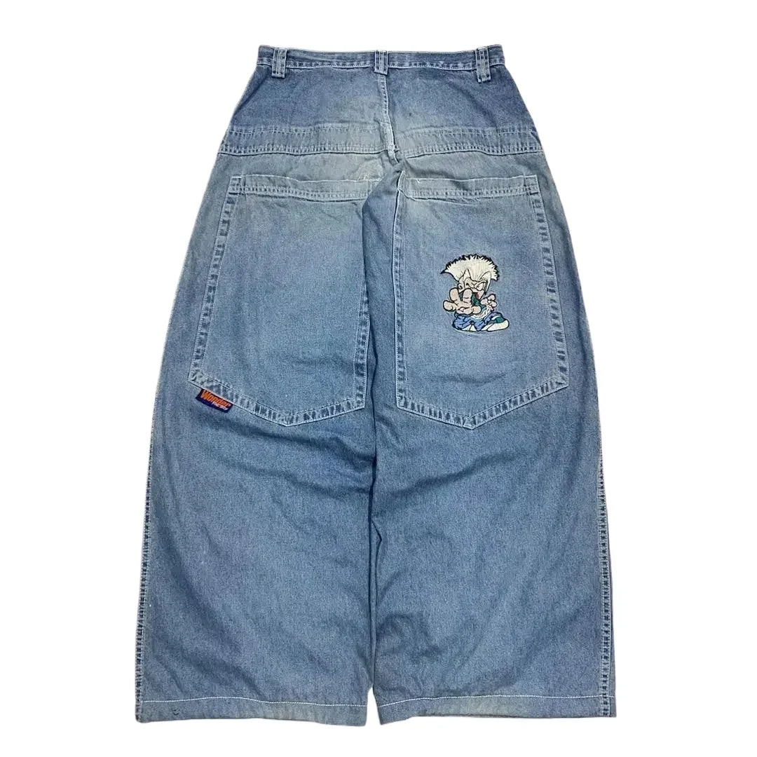 Cartoon Washed Baggy Jeans