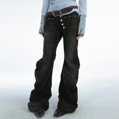 Japanese Y2k Black Baggy Jeans - PWM