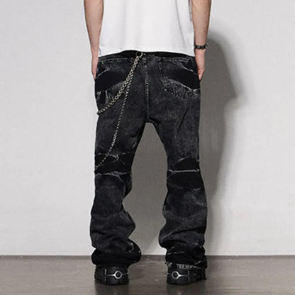 Washed Black Straight Denim