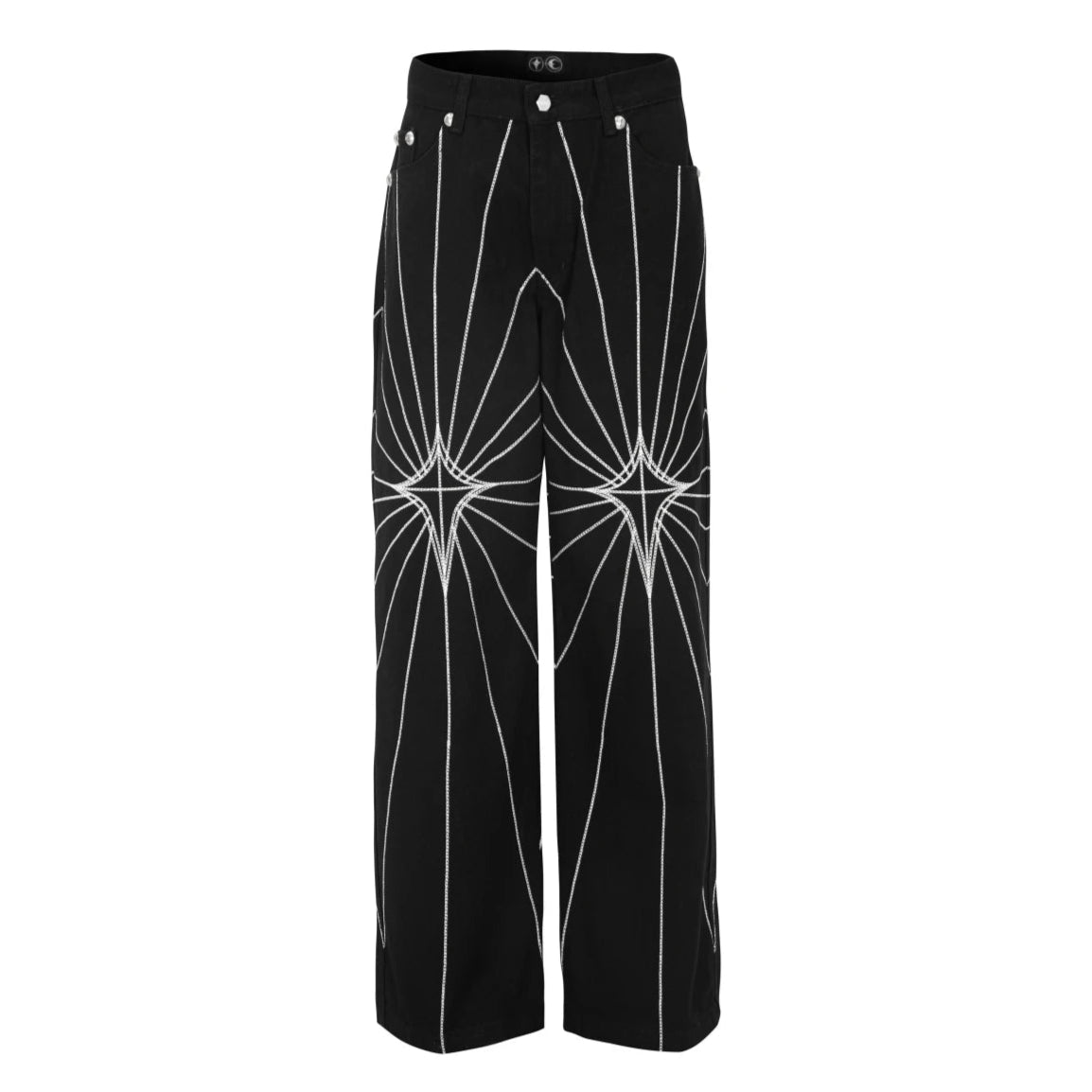 Spider Web Embroidery Jeans