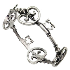 Vintage Victorian Skeleton Key Cross Bridal Bracelet - PWM