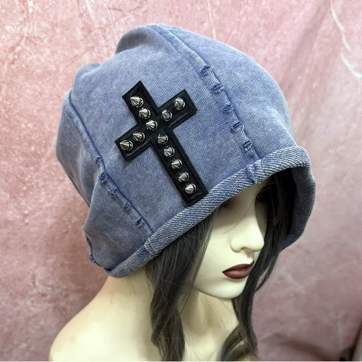 Spike Cross Rivet Beanie