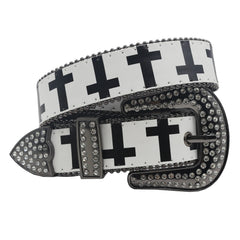 Cross Pattern Rhinestone Belt - PWM