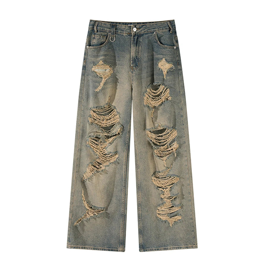 Heavy Distressed Loose Jeans