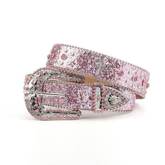 Pink cross-rivet Rhinestone belt - PWM