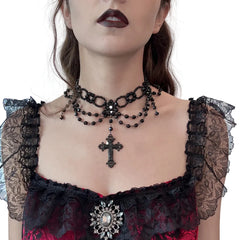 Gothic Exquisite Cross Pendant Necklace - PWM
