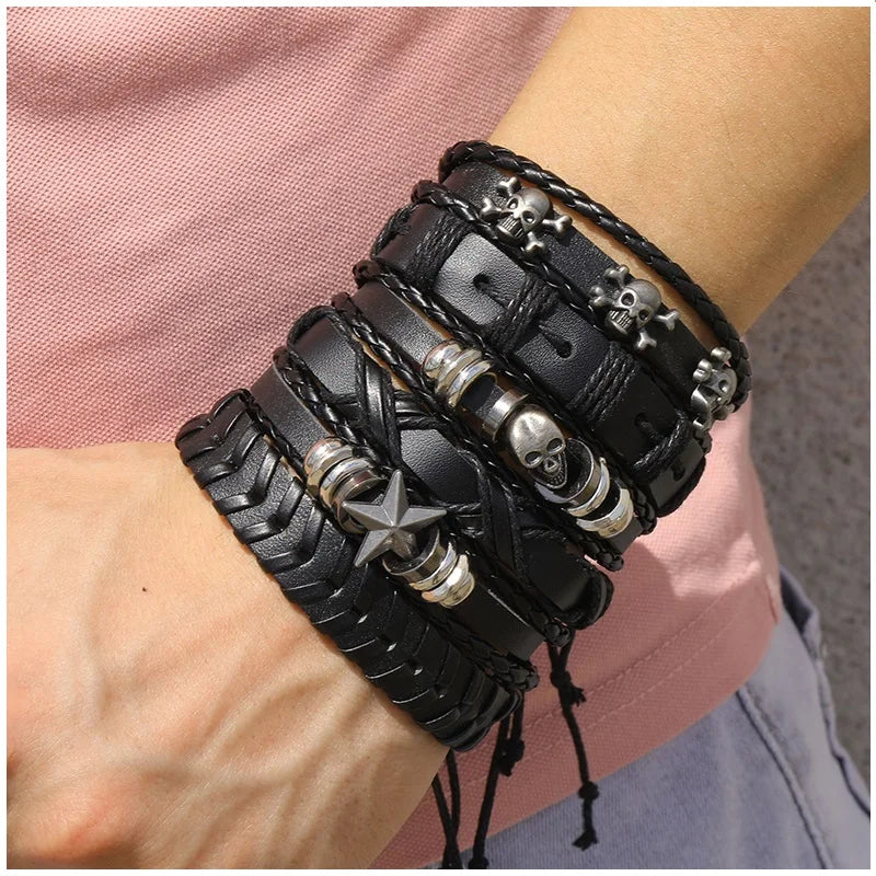 Rivet Leather Bracelet Sets