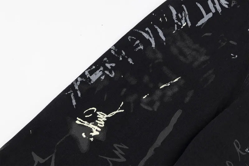 Graffiti Print Straight Loose Denim - PWM