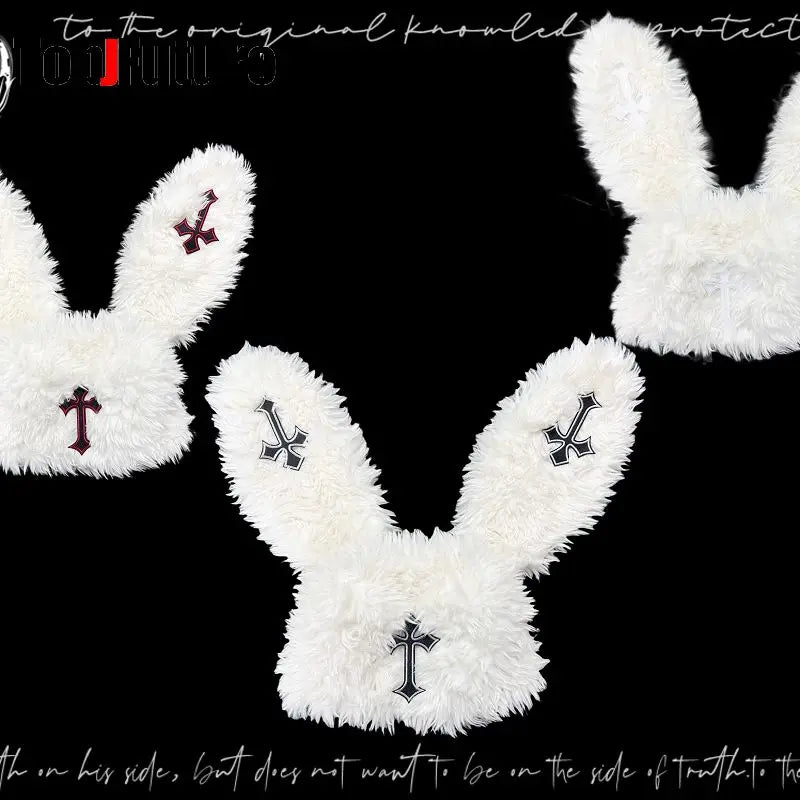 Fluffy Rabbit Ear Gothic Hat