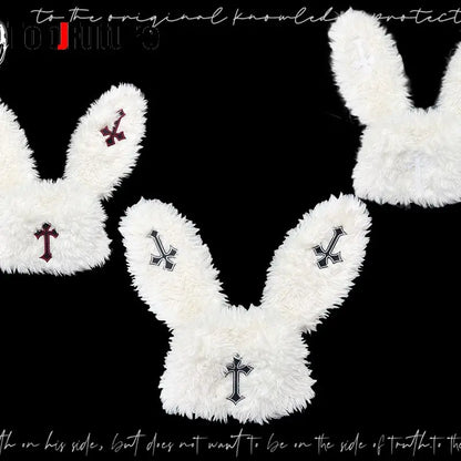 Fluffy Rabbit Ear Gothic Hat