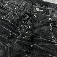Double Waist Lace Up Jeans - PWM