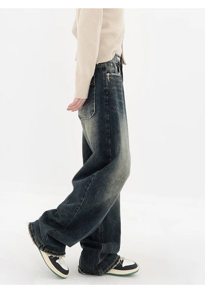 Wide Leg Straight Loose Denim Pants