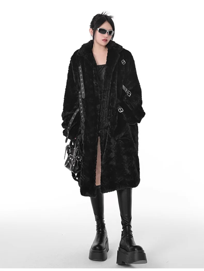 Gothic Fuzzy Fur Coat