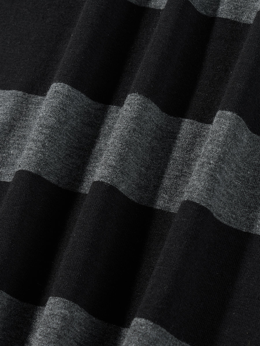 Grey Striped Long Sleeve Tops - PWM