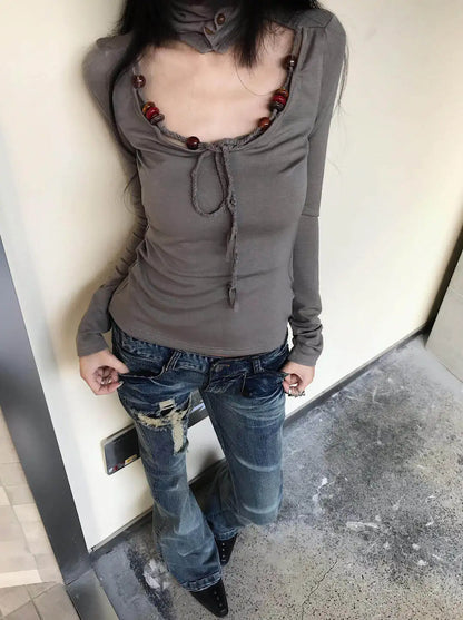 2000s Cross Damaged Jeans