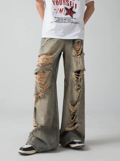 Heavy Distressed Loose Jeans