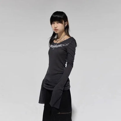 Slim Fit  Gothic Tops