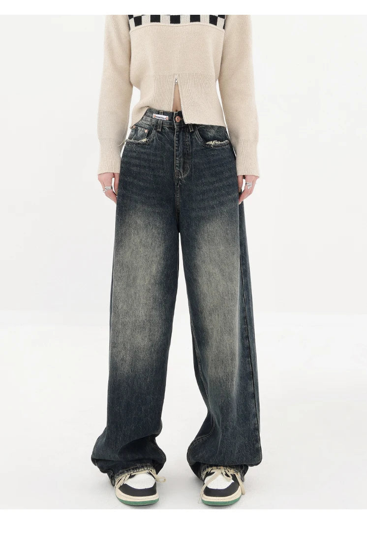 Wide Leg Straight Loose Denim Pants