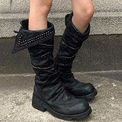 Western Style Chunky Heel Desert Boots - PWM