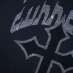 Rhinestones Cross Zipper Hoodie - PWM
