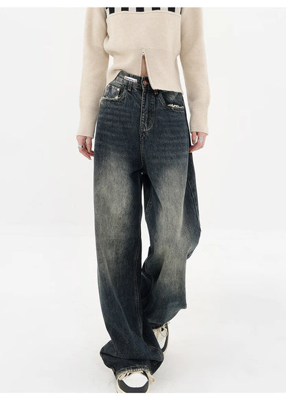 Wide Leg Straight Loose Denim Pants