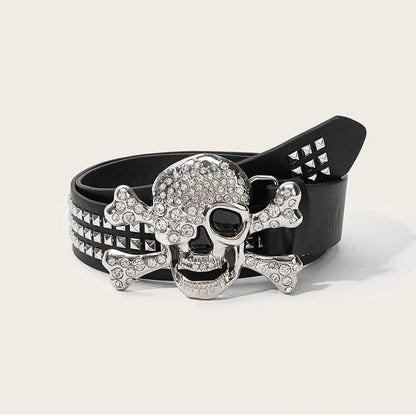 Silver Skull Buckle Belt