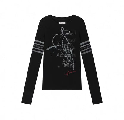 Striped Patchwork Slim Tees Tops