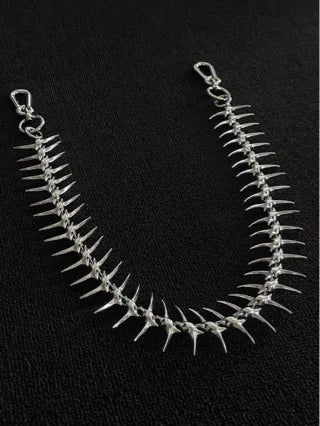 Metal Fishbone Skeleton Belt Chain
