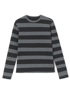 Grey Striped Long Sleeve Tops - PWM