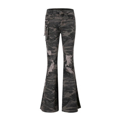 Low Rise Camouflage Flare Cargo Jean - PWM