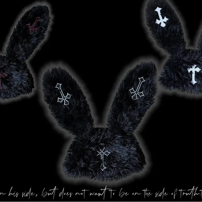 Fluffy Rabbit Ear Gothic Hat