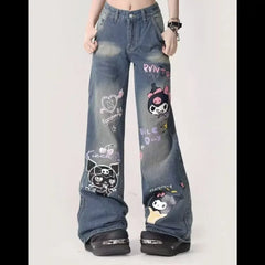 KUROMI Print Loose Jeans - PWM