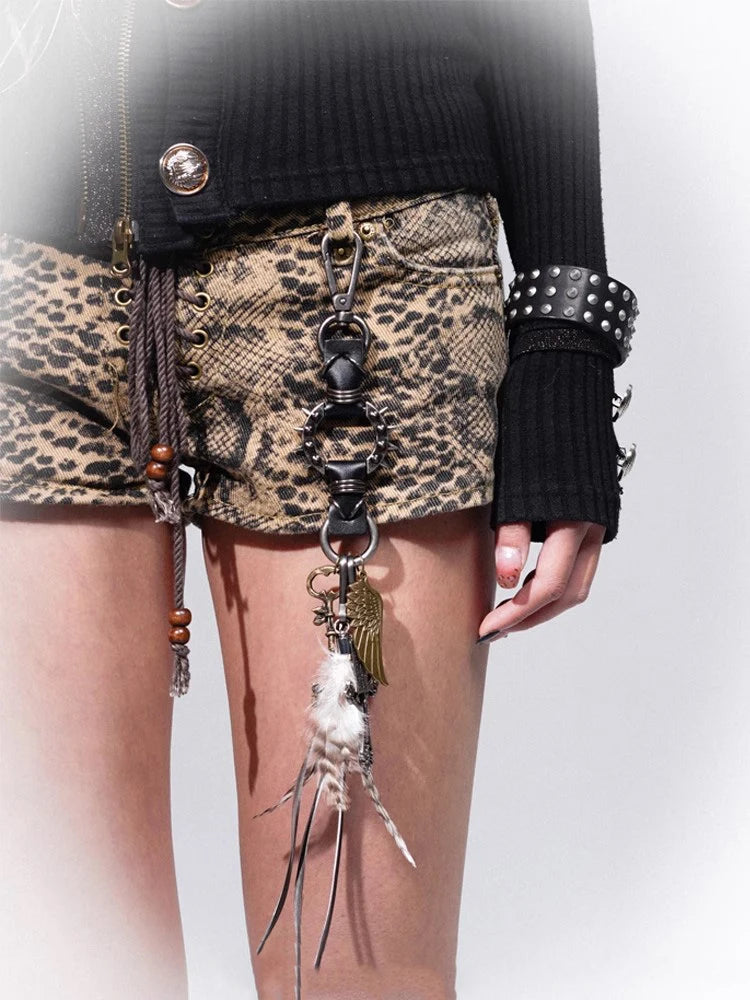 Feather Wing Cross Keychain