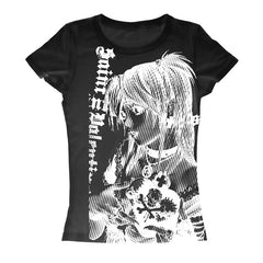 Cartoon Mono Printing T-shirt - PWM