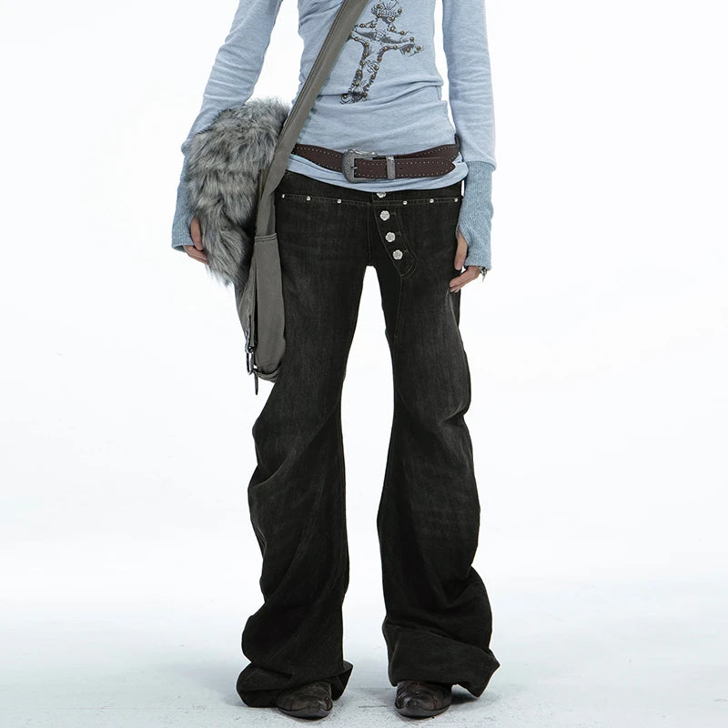Japanese Y2k Black Baggy Jeans - PWM